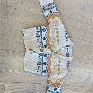 Molo Beige and Multicolor Knit Cardigan kids